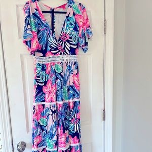 Lilly Pulitzer Floral Maxi Dress Size 4
